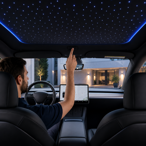 Tesla Model Y Voice-Controlled Electric Starry Roof Sunshade