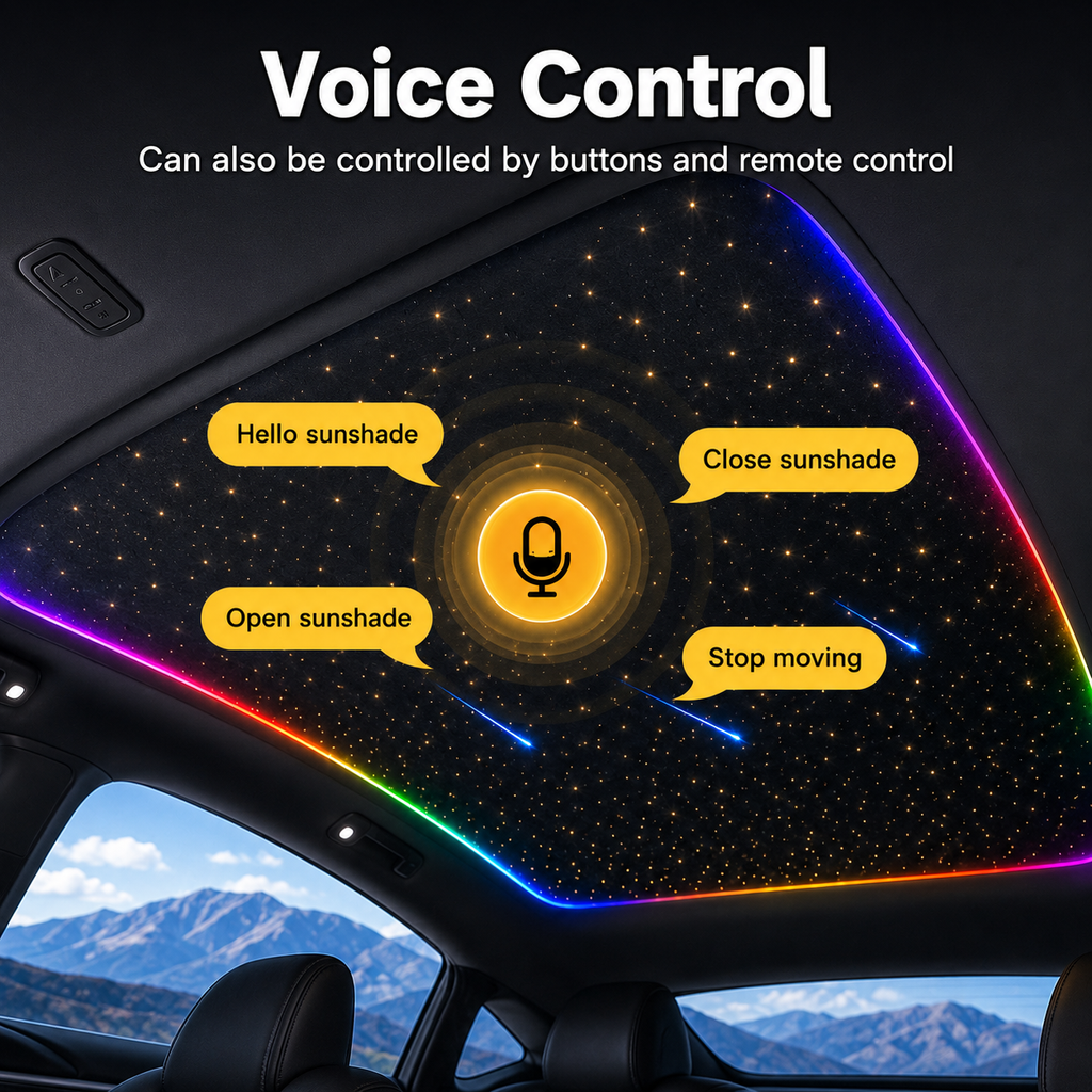 Tesla Model Y Voice-Controlled Electric Starry Roof Sunshade
